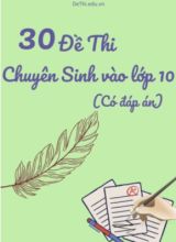Bộ 30 Đề thi chuyên Sinh vào Lớp 10 (Có đáp án)